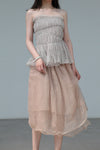Marc Le Bihan Silk Skirt Six-layer Tulle 25930 Series French Hand-dyed MLB-25930-SKIN Skin Color